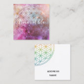 Flower of life quadratische visitenkarte (Vorne/Hinten)