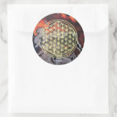 Flower of Life Runder Aufkleber (Tasche)