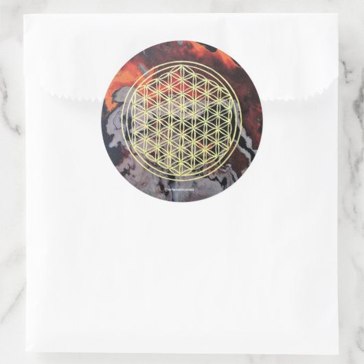 Flower of Life Runder Aufkleber (Tasche)