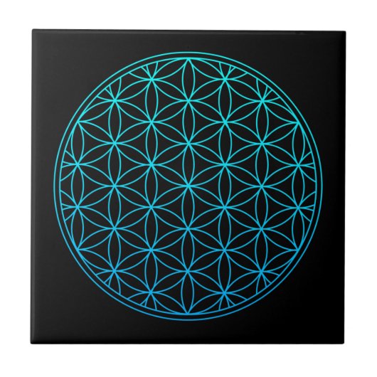 flower of life sacred geometry symbol ancient zen fliese (Vorderseite)