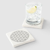 flower of life sacred geometry symbol ancient zen  steinuntersetzer (Seitenansicht)