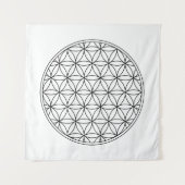 flower of life sacred geometry symbol ancient zen  wandteppich (Vorderseite (Horizontal))