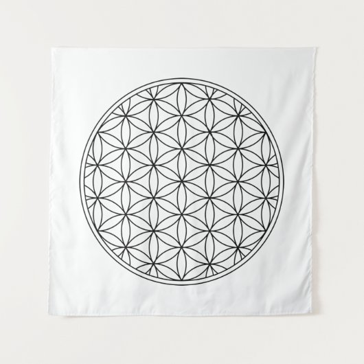 flower of life sacred geometry symbol ancient zen  wandteppich (Vorderseite)