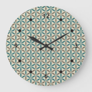 Flower of Life - stamp pattern - BG 1 Große Wanduhr