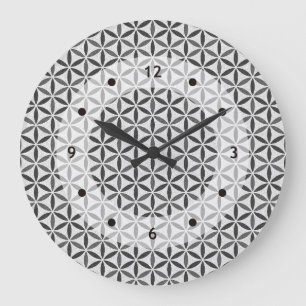 Flower of Life - stamp pattern - BG 5 Große Wanduhr