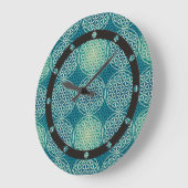Flower of Life - stamp pattern - cyan blue Große Wanduhr (Winkel)