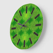 Flower of Life - stamp pattern - green Große Wanduhr (Winkel)