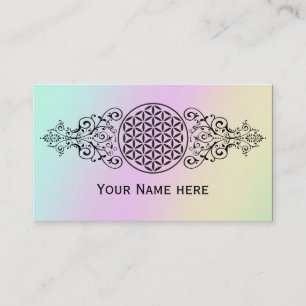 Flower Of Life - Stempel Ornamente schwarz I Visitenkarte