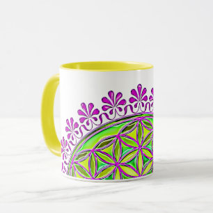 Flower Of Life - Vintage-Blüten-Ornamente 2 Tasse
