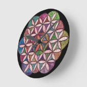 Flower of Life Watercolor art Runde Wanduhr (Winkel)