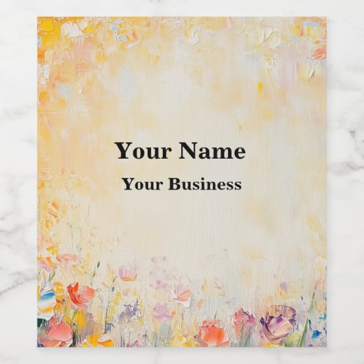 Flower Oilpainting Weinetikett (Einzelnes Label)