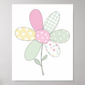  Flower on White Background Quilt Art Print Set Poster (Vorne)