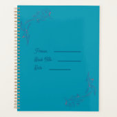 Flower Outline Book Blue Cover Planer (Vorderseite)