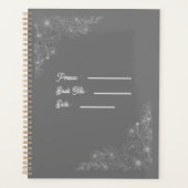 Flower Outline Book Dark Grey Cover Planer (Vorderseite)