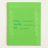 Flower Outline Book Green Cover Planer (Vorderseite)
