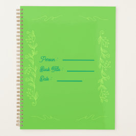 Flower Outline Book Green Cover Planer