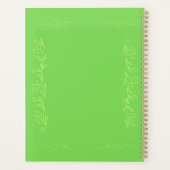 Flower Outline Book Green Cover Planer (Rückseite)