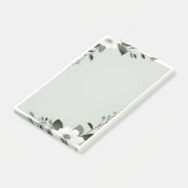 Flower Overlay Border in Sage Green Post-it Klebezettel (angewinkelt)