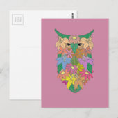 Flower Owl Postkarte (Vorne/Hinten)
