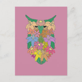 Flower Owl Postkarte
