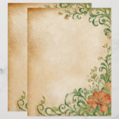Flower Page Scrapbook & Junk Journal Supplies (Vorne/Hinten)