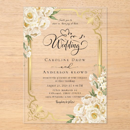 Flower passage for newlyweds acryleinladungen (Vorderseite)