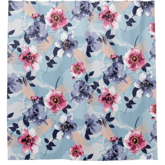 flower pattern design textile illustrationart,back duschvorhang (Vorderseite)