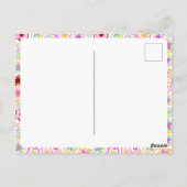 Flower Pattern Kids Girl Photo Birthday Thank you Postkarte (Rückseite)