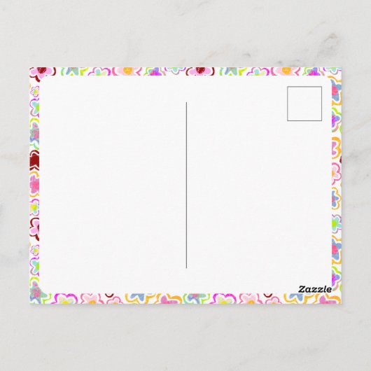 Flower Pattern Kids Girl Photo Birthday Thank you Postkarte (Rückseite)
