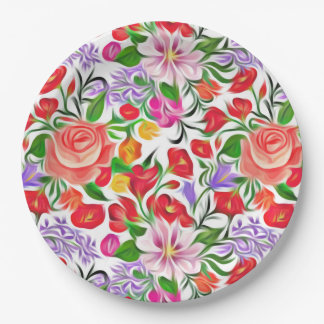 flower pattern pappteller