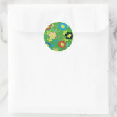 flower pattern runder aufkleber (Tasche)