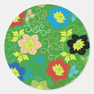 flower pattern runder aufkleber