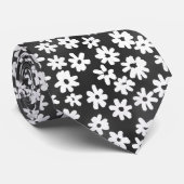 Flower Pattern - White and Dark Gray Krawatte (Gerollt)