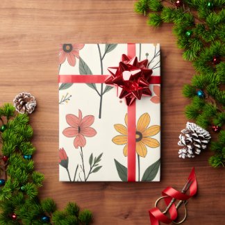 Flower Pattern Wrapping Paper | Elegant Floral Gif Geschenkpapier