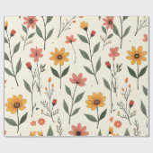 Flower Pattern Wrapping Paper | Elegant Floral Gif Geschenkpapier (Flach)