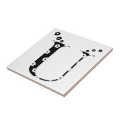 flower Patterned Letter U Tile Fliese (Seite)