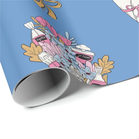 Flower & Perfume Bouquet Bundle on blue Geschenkpapier (Rolleneckpunkt)