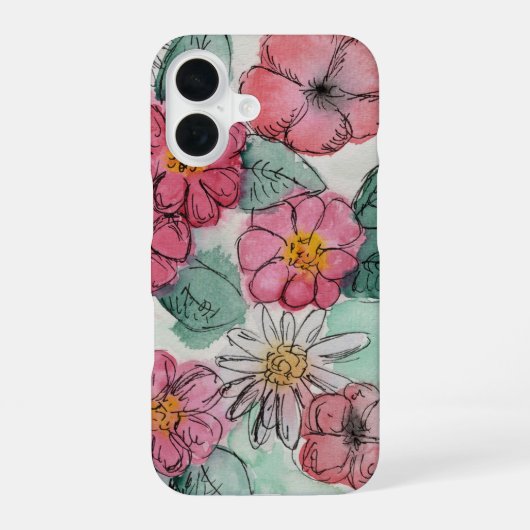 Flower Phone Case iPhone 16 Hülle (Rückseite)
