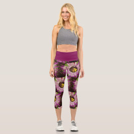 flower picture capri leggings