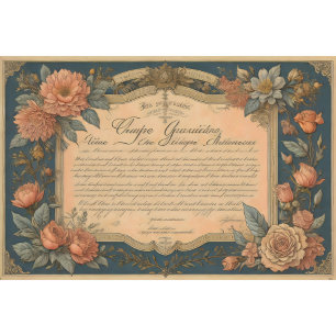 Flower Poem Postcard 4 Gewebeschneidung Seidenpapier