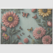 Flower Poem Postcard 5 Gewebeschneidung Seidenpapier (Vorderseite)