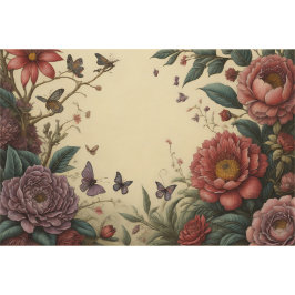 Flower Poem Postcard 6 Gewebeschneidung Seidenpapier