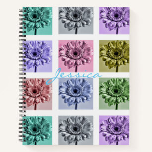 Flower Pop Art Quadrate personalisiert Notizblock
