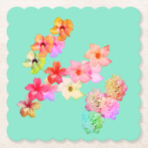 Flower Power 1 Papier-Untersetzer