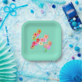 Flower Power 1 Papierplatte Pappteller (Party)