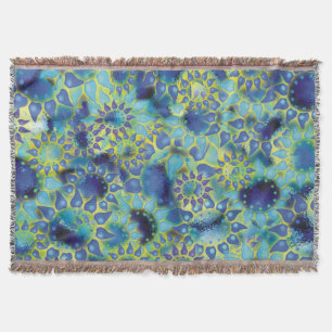 Flower Power Blaublütige Blumen Decke