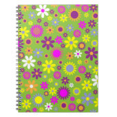 Flower Power Bright Green Pattern Notizblock (Vorderseite)