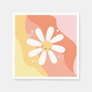 Flower Power Daisy 60er Hippie-Party Servietten