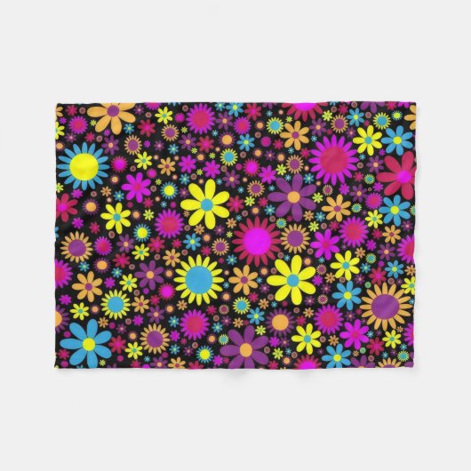 Flower Power Fleecedecke (Vorderseite (Horizontal))