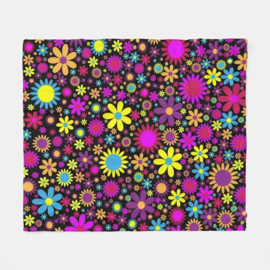 Flower Power Fleecedecke (Vorderseite (Horizontal))